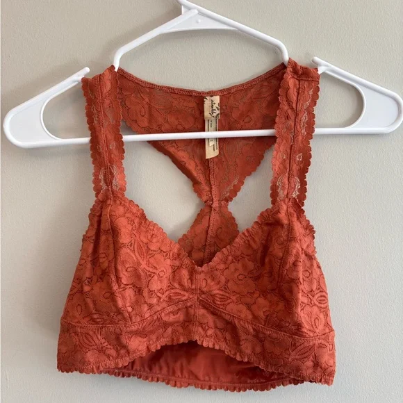 Free People Intimately Lace Bralette in Rust Size Small - Picture 1 of 6